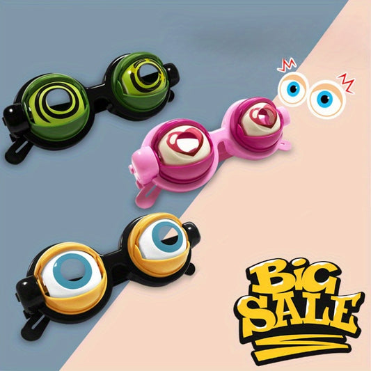 [Christmas] Funny Glasses with Expressive Eyes - Self-Blinking Glasses with Moving Eyes, Non-Prescription Glasses