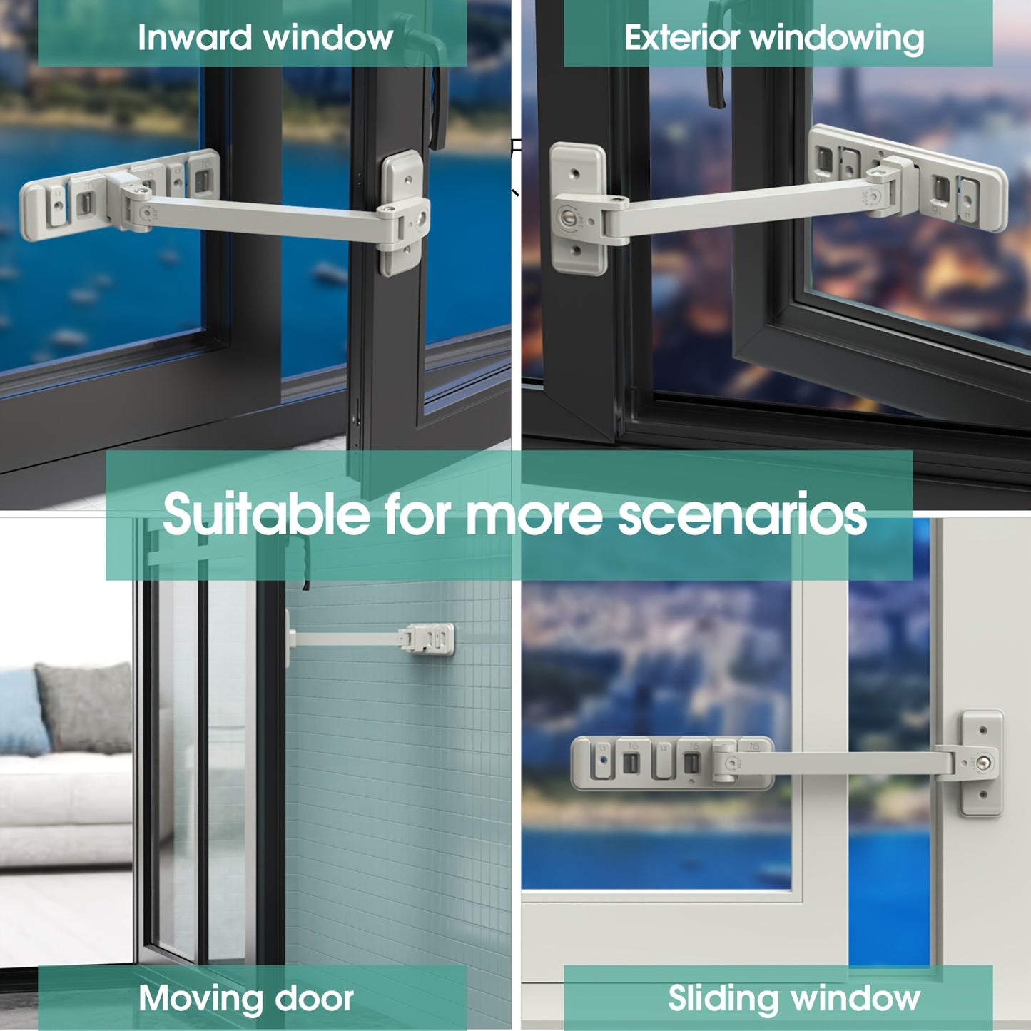 1-Pack Child Safety Window Lock, Sliding Door Window Restrictor