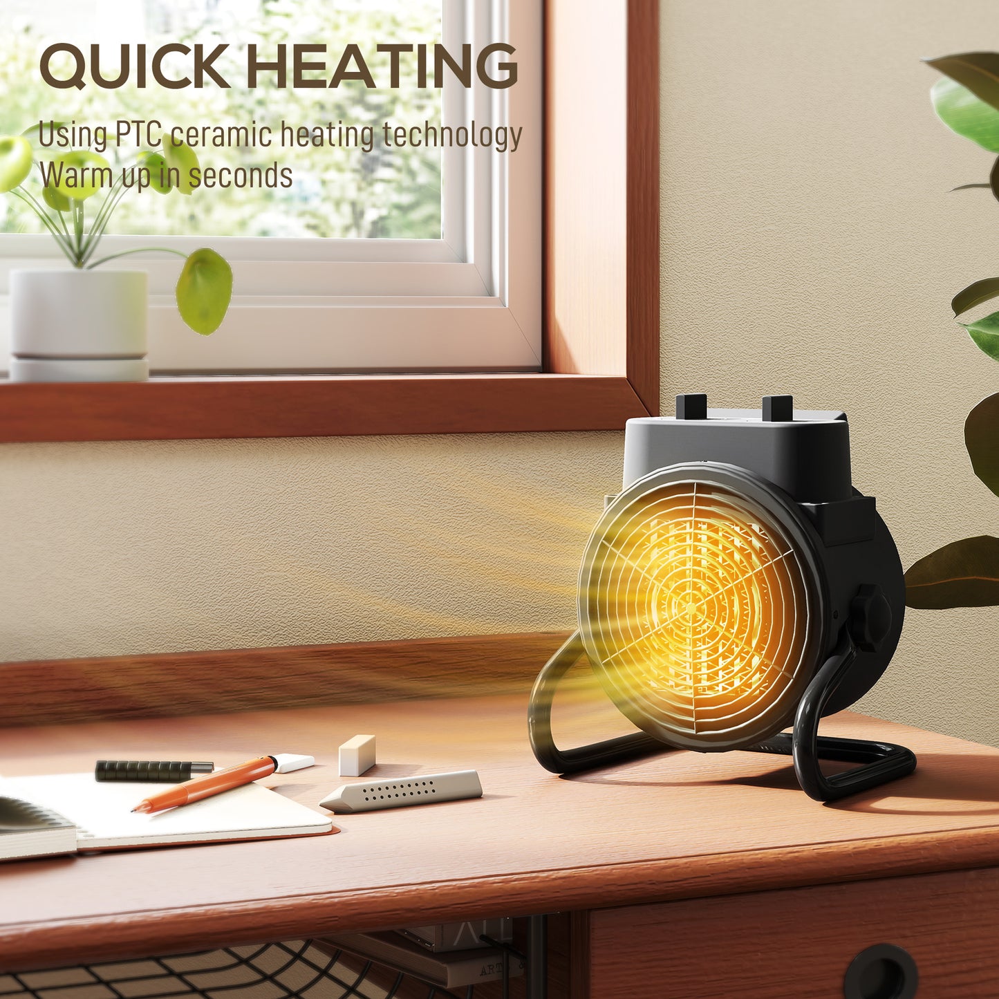 Ceramic Space Heater, 2000W Portable Fan Electric Heater