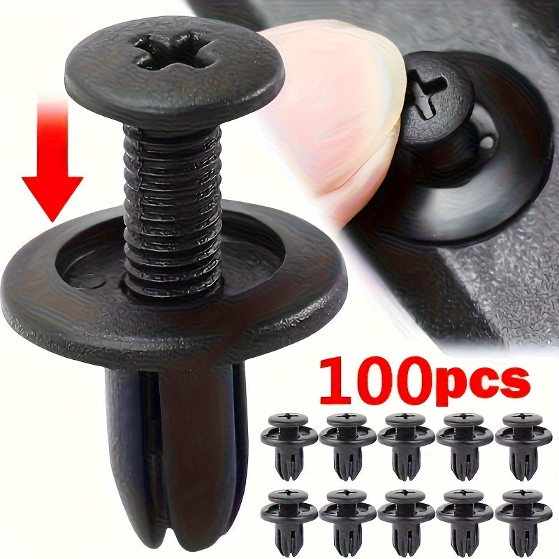 100pcs Car Fastening Clip Set, Mudguard Rivet Fixing Clips, Bumper Edge Trim Accessories