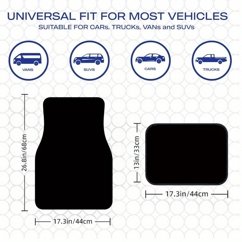 4pcs Blessed English Pattern Car Floor Mats Set