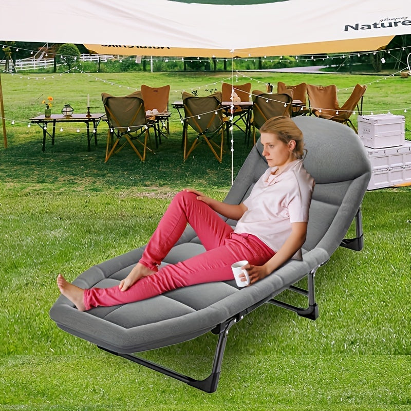 Modern Folding Bed with Manual Reclining Mechanism & Solid Backrest