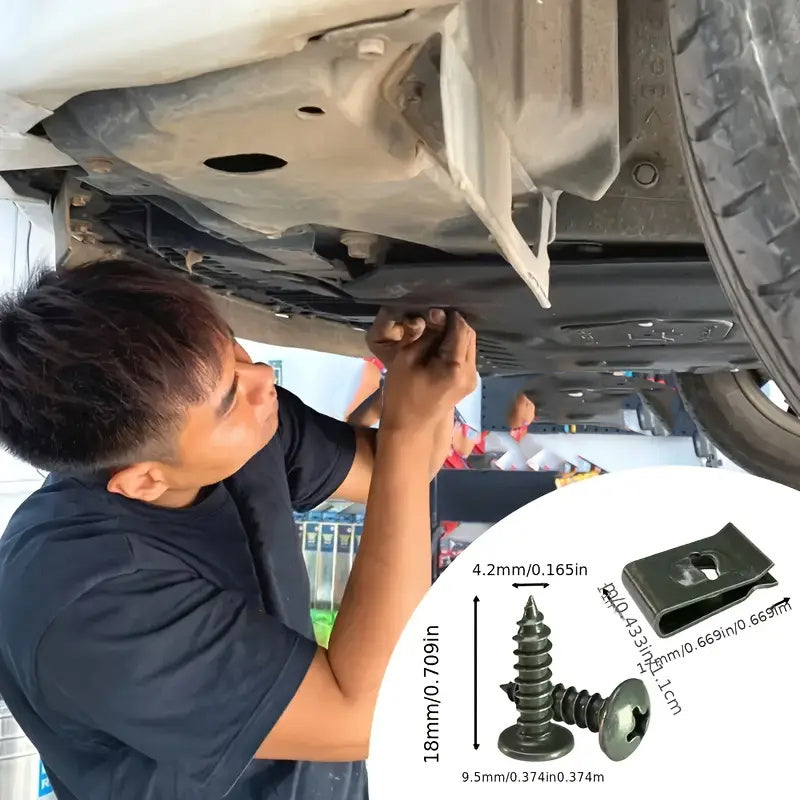 100pcs Car Screw Fastener Base U Clip