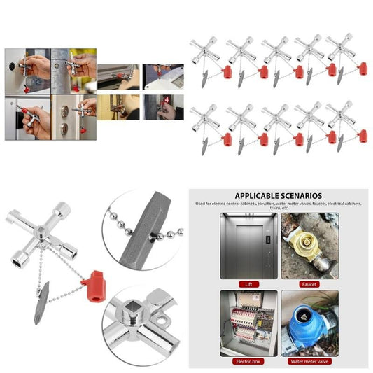 10pcs Universal 4-Way Wrench Set