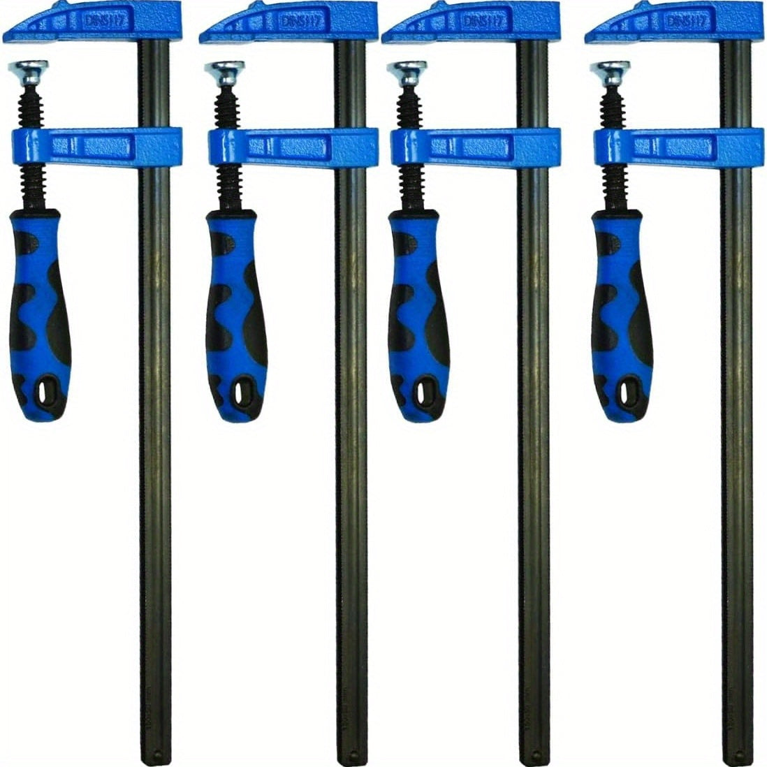4pcs Quick-Release F-Clamps with Blue Handles