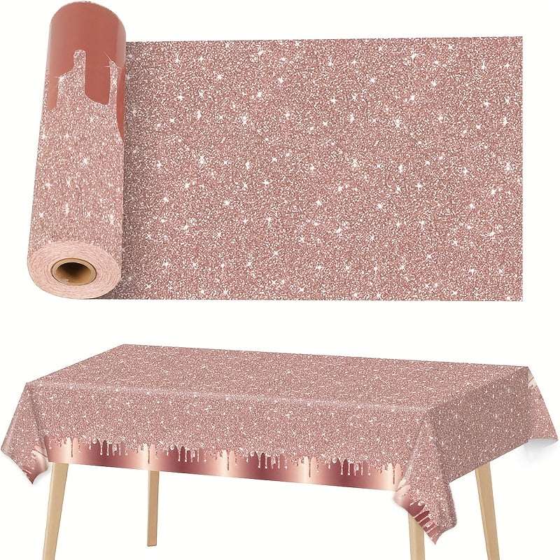 10pcs Rose Golden Birthday Party Tablecloth