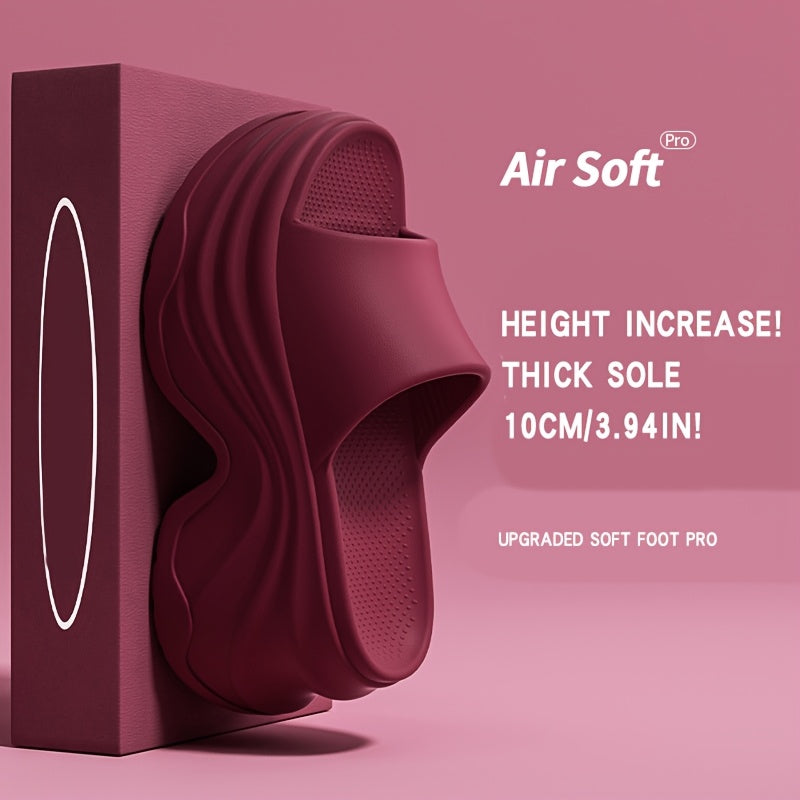 Women's Thick Bottom Elegant Slippers, Thick Bottom Cushion Fashion Open Toe Slippers