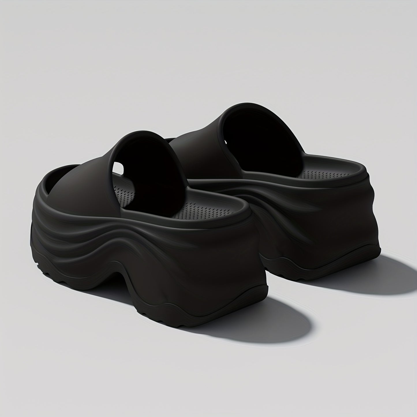 Women's Thick Bottom Elegant Slippers, Thick Bottom Cushion Fashion Open Toe Slippers